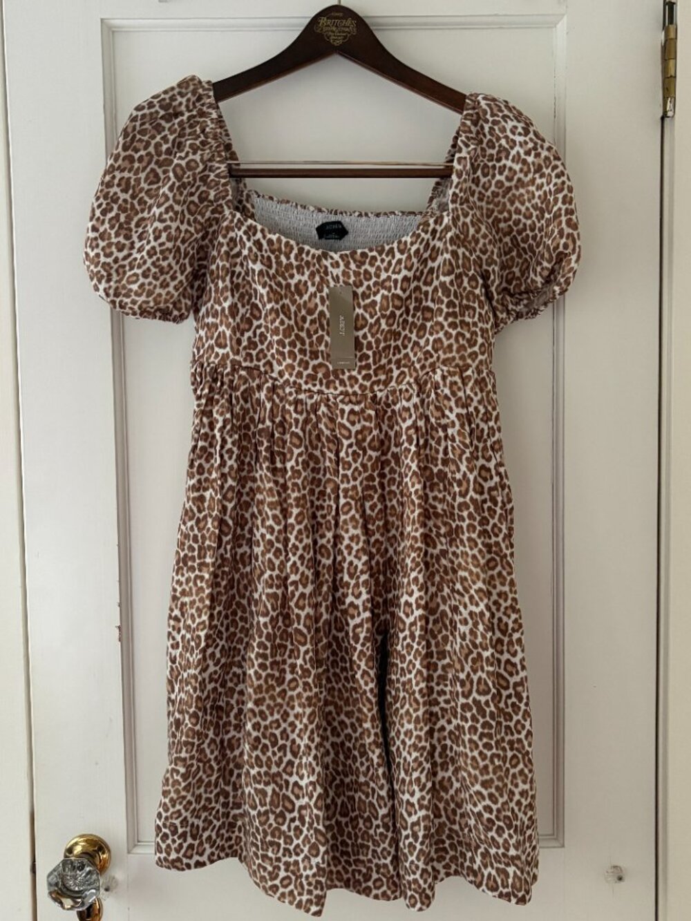 J.Crew Linen-cupro blend mini dress Leopard print Size 6 NWT - Picture 8 of 8